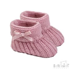 S441-DP: Dusty Pink Acrylic Bootees w/Bow